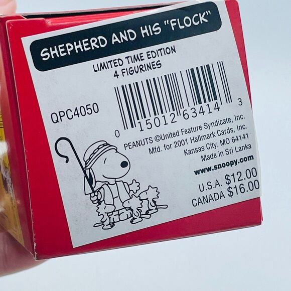 Hallmark Snoopy as Shephard & His Flock Peanuts LE Nativity Figure 3 Woodstock - Picture 5 of 11